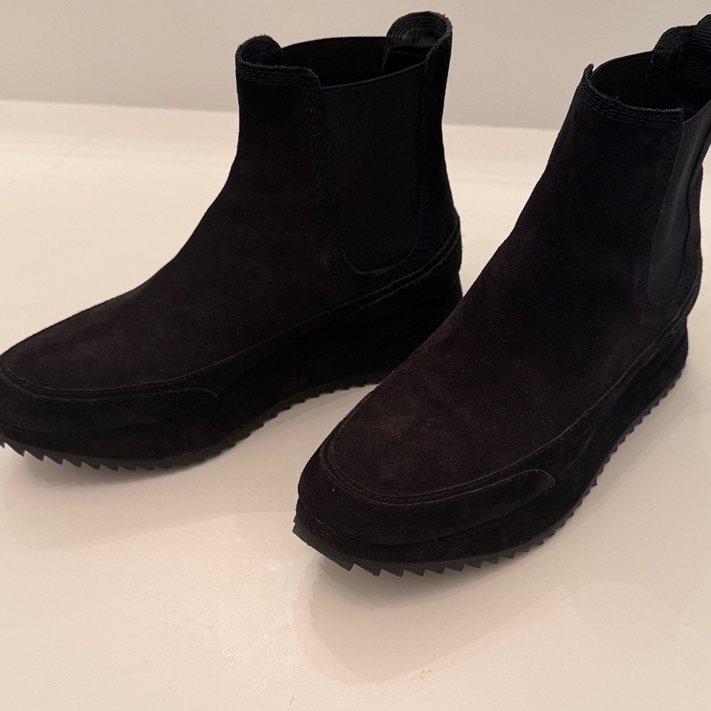 Pedro Garcia Black Suede Chelsea Ankle Boots